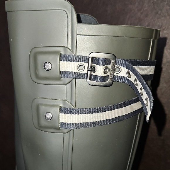 Hunter Refined Matte Dark Green Adjustable Rain Boots Size 8 - Picture 6 of 15